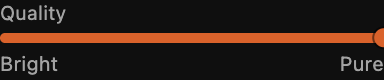 The Tuning slider running from Brightest to Accurate